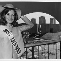 Troas Hayes, a graduate of Sacramento State College and California's entry in the Miss USA pageant, pays a call to the California Exposition