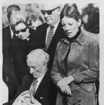 Mrs. John Charles Daley (right) at Arlington National Cemetery at the dedication of tomb of former Chief Justice Earl Warren