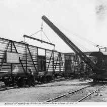 View showing method of applying sides to the railroad stock cars