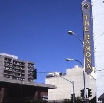 Exterior view of the Ramona Hotel under reconstruction