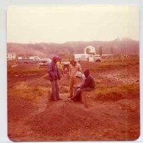 Photographs of landscape of Bolinas Bay. Archaeologists working