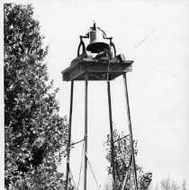 This bell tower and its bell is beside the main street in Dutch Flat where for many decades it has summoned the town people in case of an emergency such as a fire