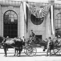 Capital National Bank building with bank president