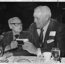 Ancil Hoffman, the former boxing manager and county supervisor, for whom Ancil Hoffman Park and Ancil Hoffman Golf Course are named, with Buddy Baer, the actor and brother of boxer Max Baer, whom Hoffman managed