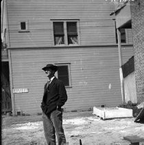 Man standing near building