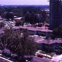 View showing the construction of the Capitol Towers Apartment buildings at 1500 7th Street