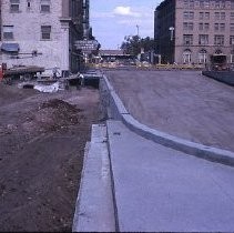 Views of buildings in the redevelopment district slated for demolition