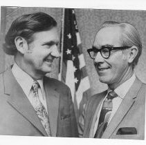 Mayor Richard Marriott (right) and A.M. Grobler, South African consul-general, who was in Sacramento from San Francisco for an informal visit