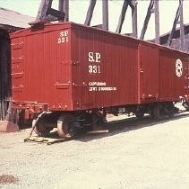 Old Sacramento historic district. View of the California State Railroad Museum