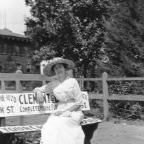 Woman on a city bench