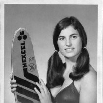 Cyndi Matranga (later, Benzel), with her skis