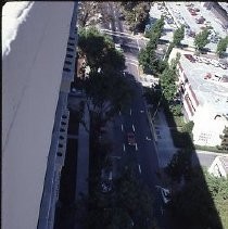 View showing the construction of the Bridgeway Towers apartment and condominiums at 500 N Street between 4th and 5th Streets and M and N Streets