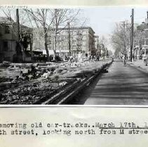 Street car rails being removed