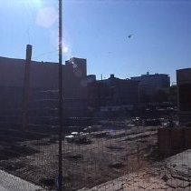 View of the construction site for Weinstock's Department Store on the K Street Mall or Downtown Plaza