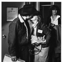 Janet Hohman kissing her husband