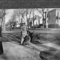 Marjorie Sprague, "Teddy" and Mrs. L.B. Porterfield. H Street, Sacramento, Calif