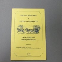Directory of Supplies and Services for Carriage and Driving Enthusiasta