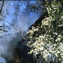 View of the fire on Block 234 in the redevelopment district, 3rh and 4th Streets between J and K Streets