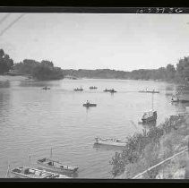 Fishing boats on a river