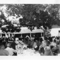 Raising of Service Flag, Sutter's Fort, Flag Day, June 14, 1942--from the scrapbook "Flora Schmittgen: This Is Your Life - April 7, 1955