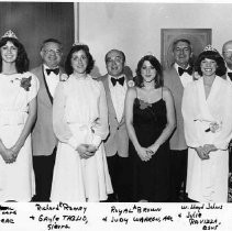 View of five 1981 Camellia Festival princesses and their escorts