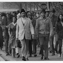 Dr. Martin Luther King, Jr., assassination. March at McClellan AFB, to the base chapel, on the 46th anniversary of his birth