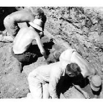 Drake's Bay. "_____, F. Fenenga, D. Cutter, R.F. Heizer excavation of 1948 - possible Drake landing ."