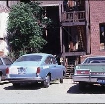 View of Old Sacramento and the Arcade Hotel and service center, building site owned privately