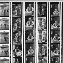 Justice Bertram D. Janes, in front of court building and in his office. He was about to retire