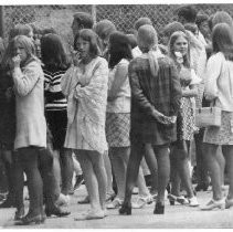 San Juan High School students wear mini-skirts and mini-dresses