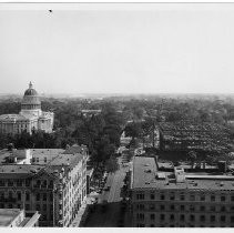 Elevated view of State Building 1 under construction at 10th and M Streets