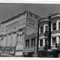 Exterior view of the Rio Theatre (the old El Rey) at 521 J Street, northside