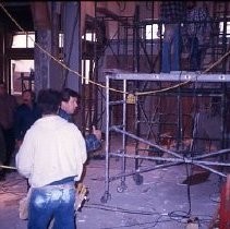 Interior view of the Traveler's Hotel during reconstruction