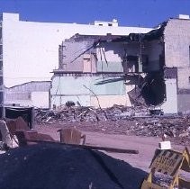 Views of redevelopment sites showing the demolition of buildings in the district. These views date from 1959 to 1964. Specific sites are not identified in this set of images