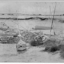 Small Boats Scattered by Storm Water