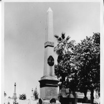 View of Albert Maver Winn's monument in the Sacramento City Cemetery