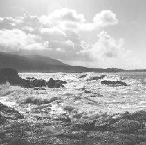 Waves Rush at Rocky Shore