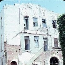 Old Sacramento. View of Pioneer Hall duing reconstruction