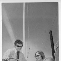 Robert Connelly and family aboard their boat in the river