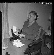 A woman with coin collection