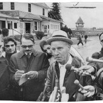 Charles Fitzgerald (85) released on parole after 45 years in maximum security at Folsom State Prison. He had been sentenced to life in prison during prohibition for the murder of a police officer