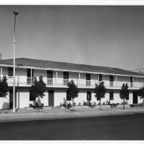 View of Estrada Adobe, restored in Monterey, California State Landmark #415,Monterey County. Served as the Monterey Savings and Loan Assoc