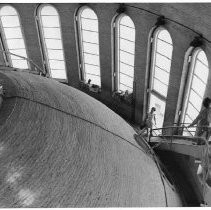 Visitors view the inside of the California State Capitol dome