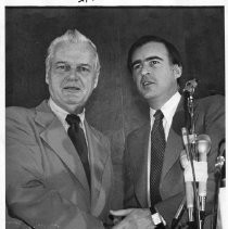 Jack Henning (left), the Executive Secretary-Treasurer of the California Labor Federation (AFL-CIO), with Gov. Edmund G. Jerry) Brown, Jr