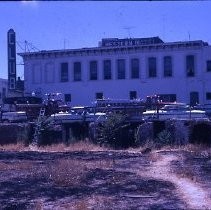 View of a fire on block 234 at 3rd and 4th Streets between J and K Streets