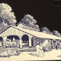 Old Sacramento historic district. View of the California State Railroad Museum