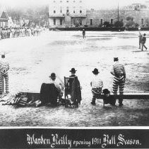 Prisoners play baseball at Folsom Prison