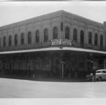 Exterior street scene at the corner of Third and J Streets in Sacramento prior to redevelopment