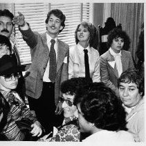 Diana Dooley (shown pointing is Steve Badean, Diana Dooley, in the center and Lisa Katz) in the governor's office