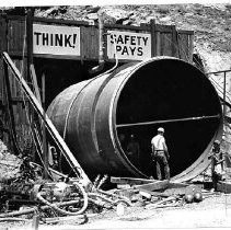 The downstream portal of the 21,678-foot New Colgate penstock